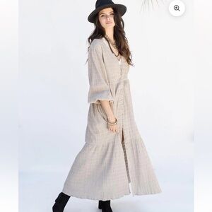 Southern Star Maxi Shirtdress - Silver Lining